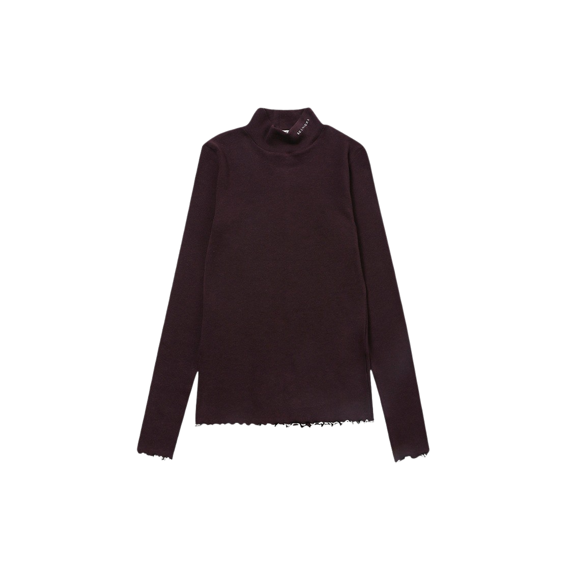 P00000UT SEEN Women Logo Hi-Neck Long Sleeve Purple