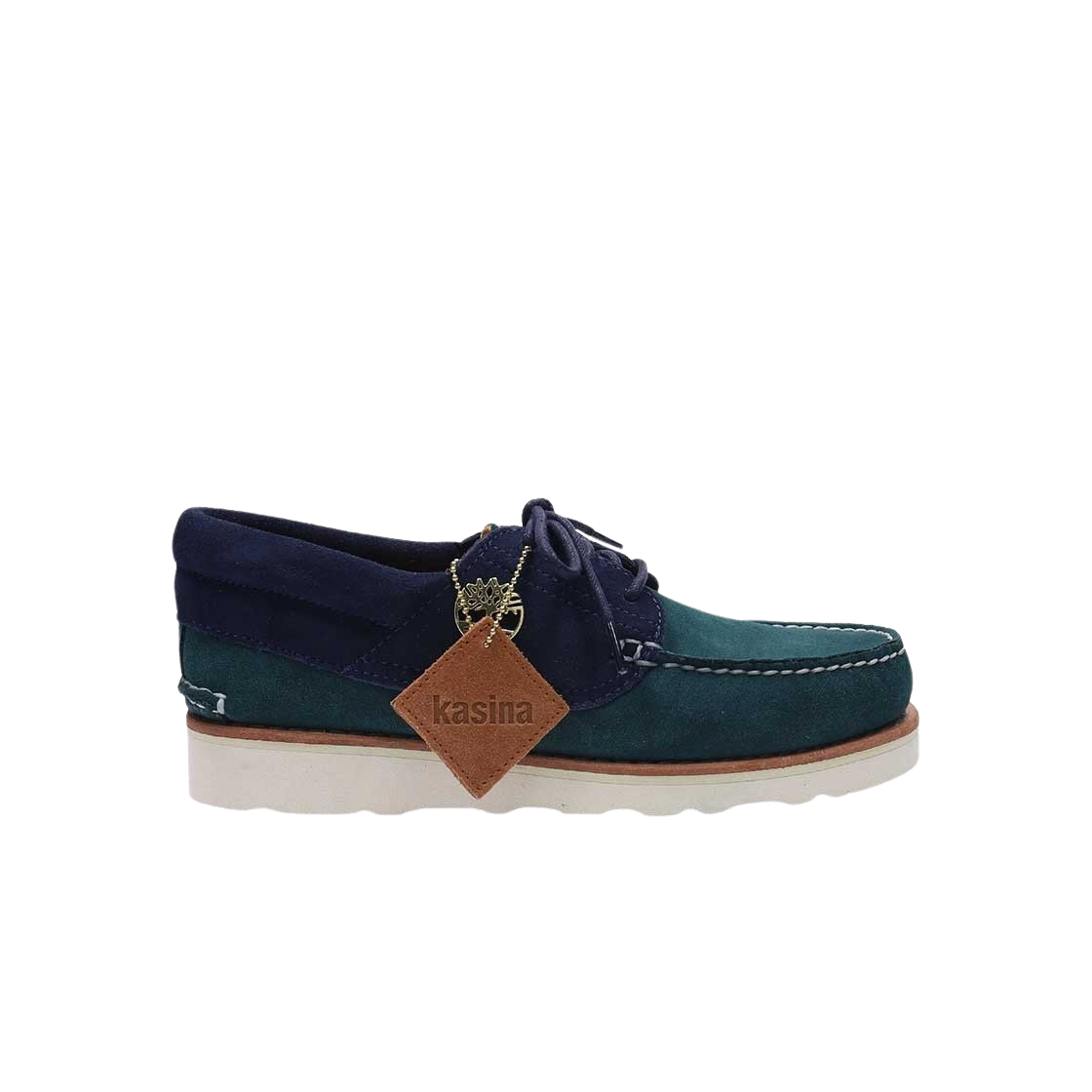 TB0A6DZ5ES31 Kasina X Timberland 3 Eye Wedge Vibram Lace Up Shoe Medium Blue Suede - 대표 이미지 #1