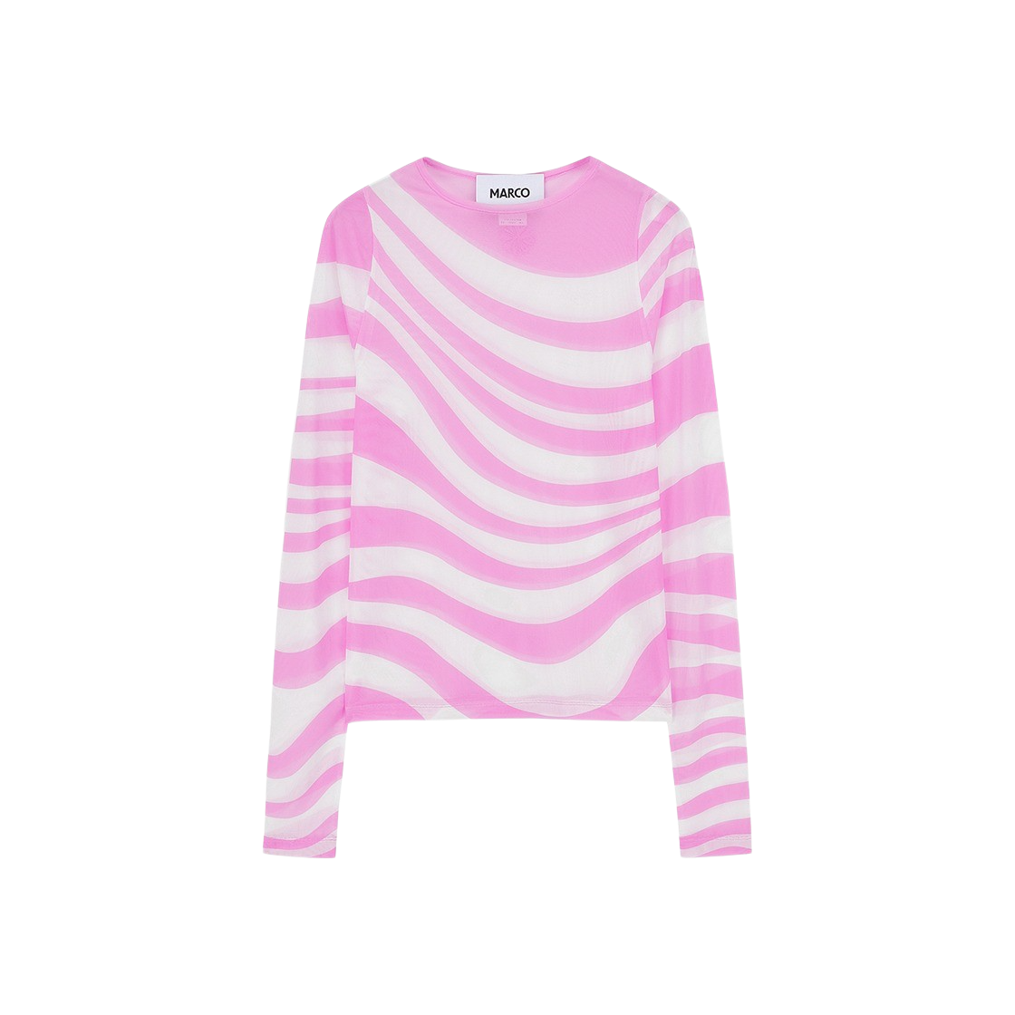KM4BTSLMA09PK MARCO Waves Long Sleeve Mesh Top Pink