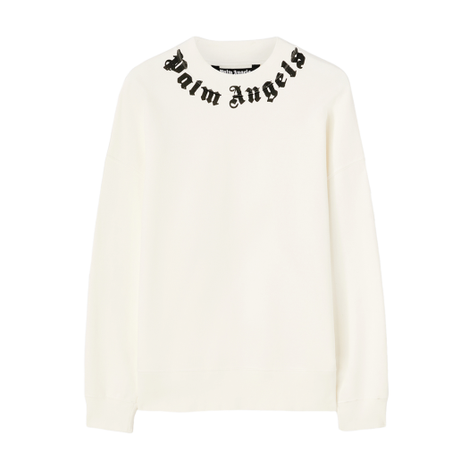 P6MMMA190 Palm Angels Neck Logo Crew Off White