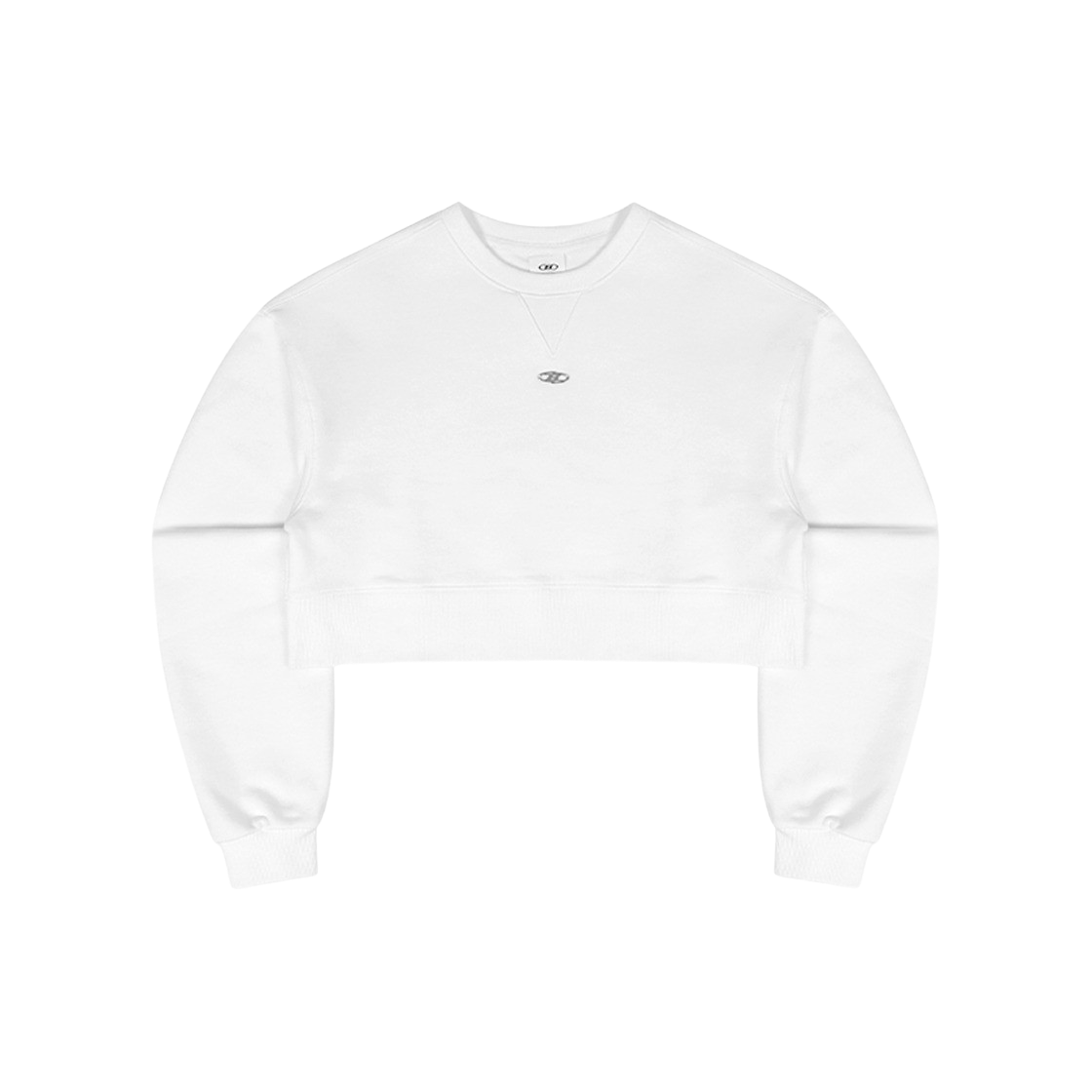 본투윈 B 펜던트 크롭 스웻셔츠 화이트