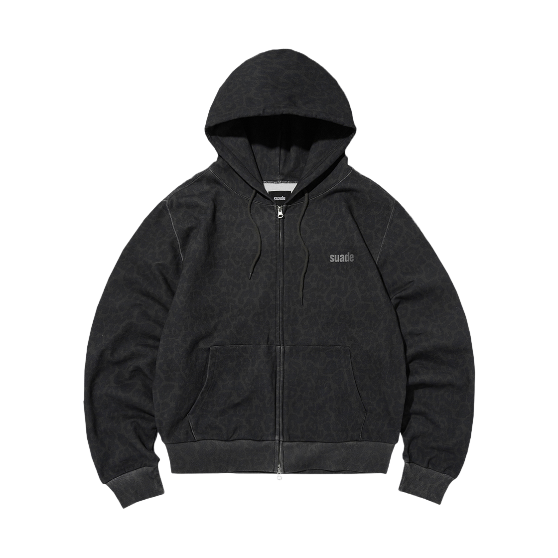 스웨이드 다크 레오파드 후드 집업 레오파드(Suade Dark Leopard Hood Zip Up Leopard)