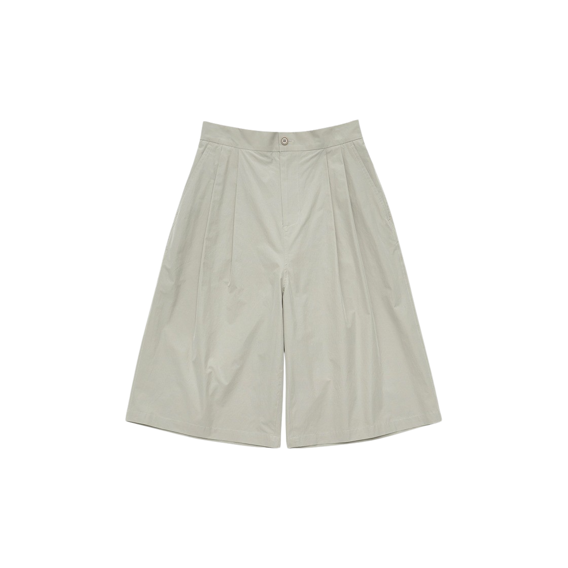 아모멘토 투 턱 와이드 쇼츠 그레이 베이지(Amomento Two Tuck Wide Shorts Grey Beige)