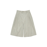 Amomento Two Tuck Wide Shorts Grey Beige
