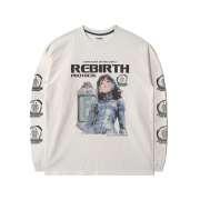 QT8 GARMENTS Rebirth EC Washed Long Sleeve Ecru