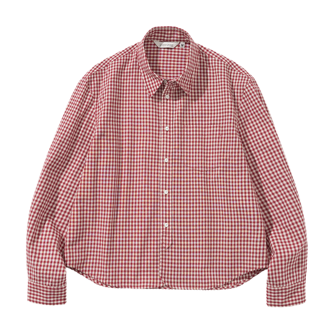유니폼 브릿지 깅엄 체크 셔츠 우먼 레드