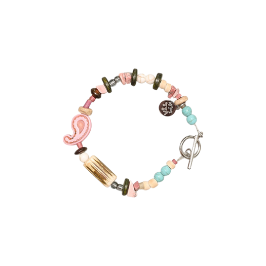 ★tow tow archive★ Gem Pipi Bracelet Ivory TBH22ABTB006 Solid Curb Chain ID Bracelet 14K Two-Tone Gold 8.5