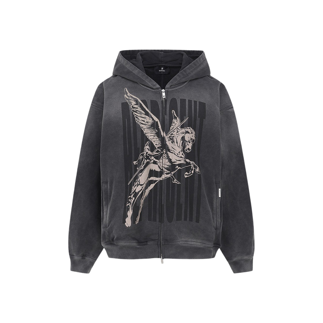 리프레젠트 스피릿 마스코트 집 후디 에이지드 블랙