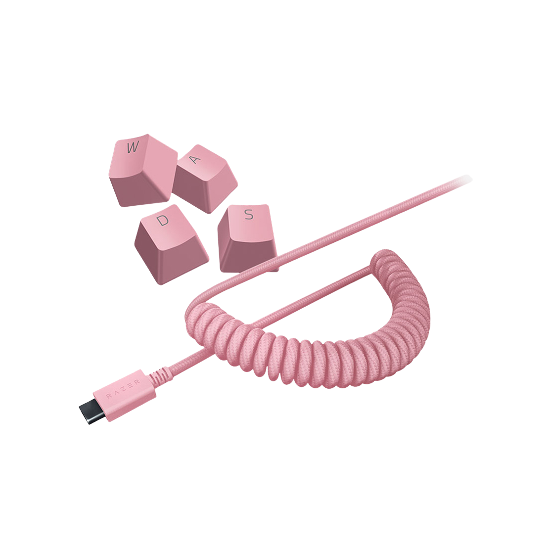 레이저 PBT 키캡 코일드 케이블 세트 쿼츠(Razer PBT Keycap Colied Cable Set Quartz)