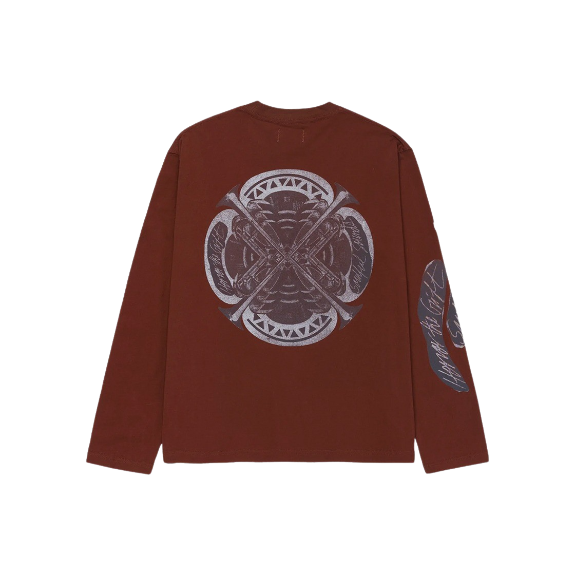 KM4DTSLHG05BR Honor The Gift LS Music Collage Tee Brown - 24FW