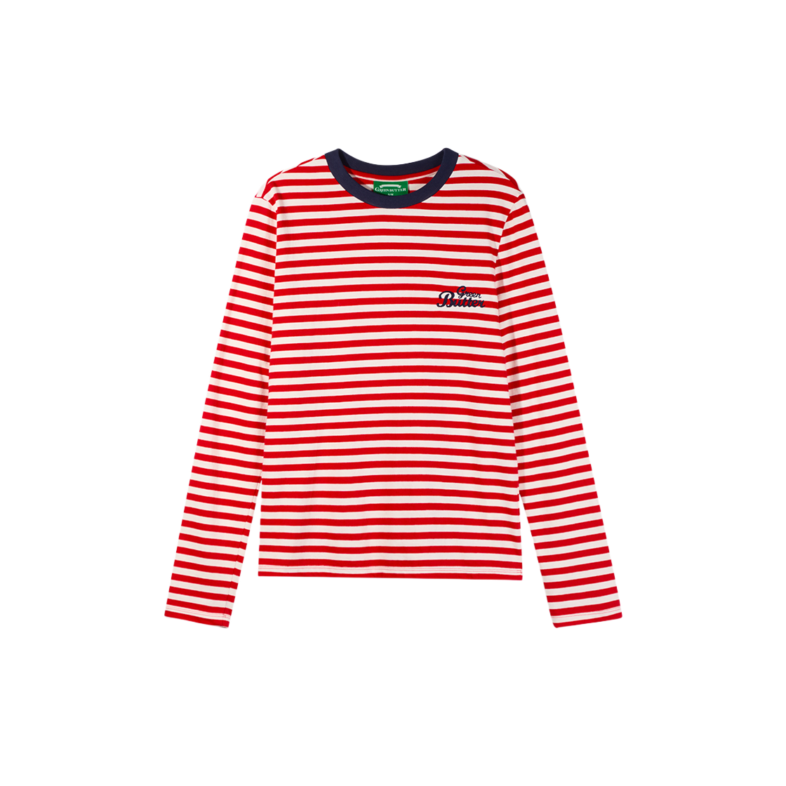 [GREEN BUTTER] Chain-Needlework Stripe Tee 4color★韓国発 그린버터 체인 니들워크 스트라이프 티 그린 | GREEN BUTTER | KREAM