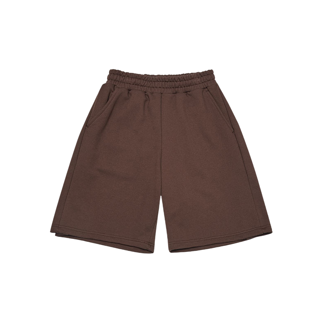 ARPT4103-Brown Arrayed Comfy Inverted Pleat Sweat Half Pants Brown