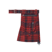 Vacant Archive Bajess Layered Skirt Belt Check Red Charcoal