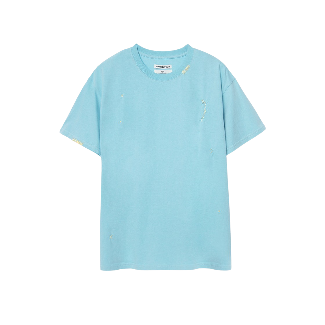 벌스데이수트 핸드 스티치 티셔츠 스카이 블루(Birthdaysuit Hand Stitch T-Shirt Sky Blue)