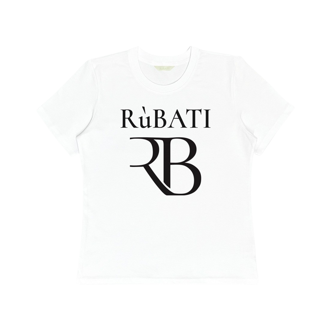 2023SS1STTSHIRT01 Rubati R.B Logo Tshirt White Black