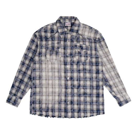 4-3-12-1 Roughneck Washed Check Shirt Blue