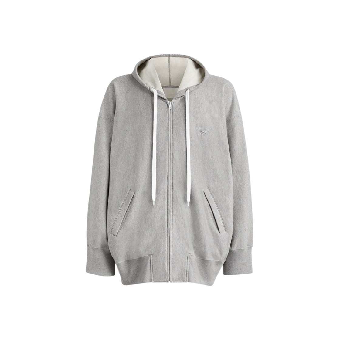 KM4DTSHHD02GY Hed Mayner x Reebok Zipped Hoodie Grey Melange - 24FW