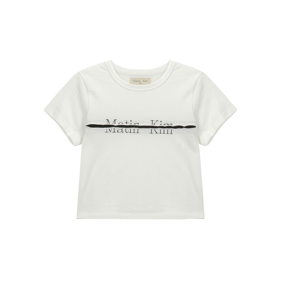 ★Matin Kim★ MATIN CIRCLE LOGO CROP TOP IN WHITE MK2400TS00 Matin Kim Logo Crop Top In White | Basic Tees for Women