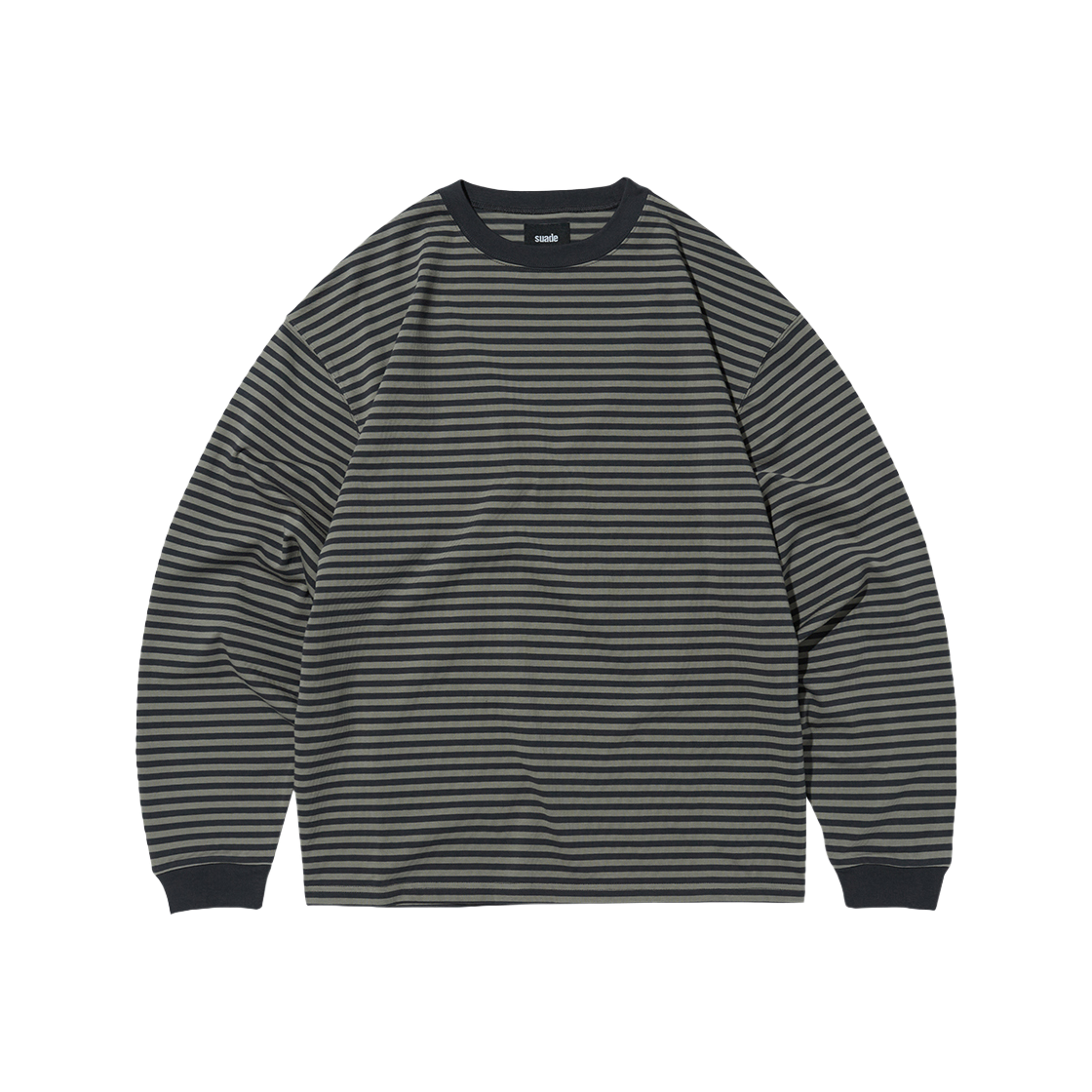 스웨이드 스트라이프 롱슬리브 그레이(Suade Stripe Long Sleeve Gray)