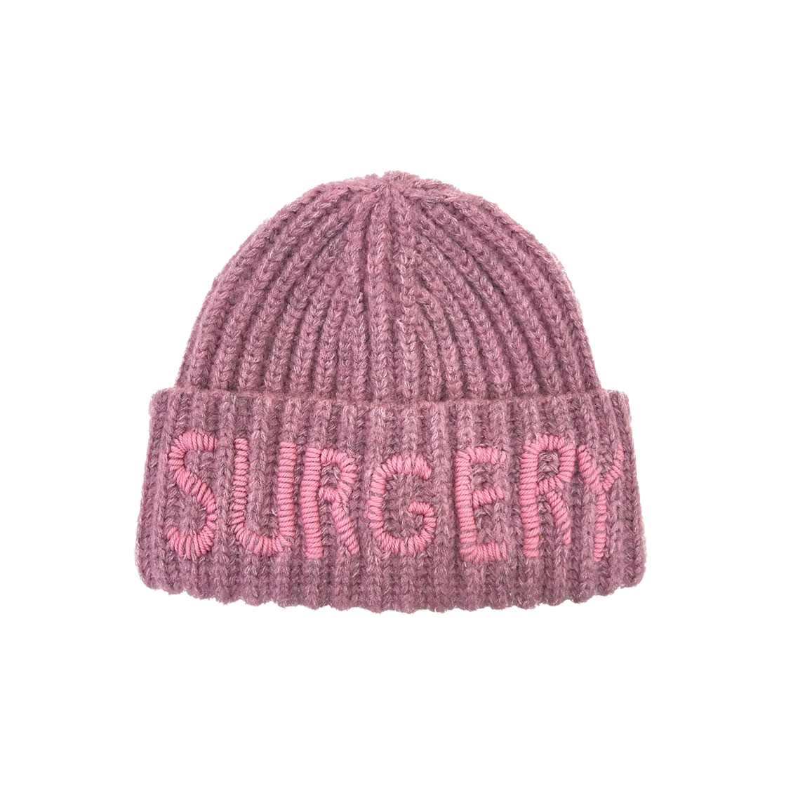 써저리 핸드 스티치 자수 로고 비니 핑크(Surgery Hand Stitch Embroidery Logo Beanie Pink)