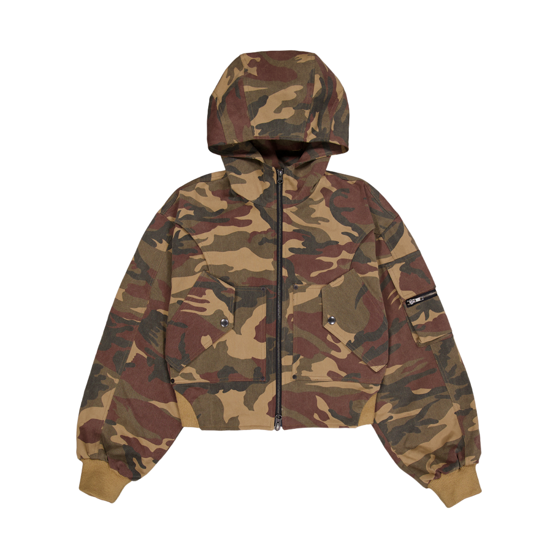 24FW-03 Full of Ssun Circle Denim Bomber Jacket Camo - 대표 이미지 #1