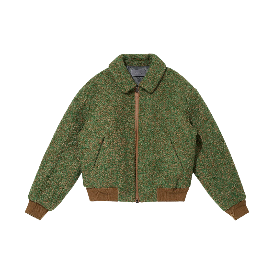 BR023BJ0002C02 BY RANG Zipped Wool Blend Padded Bomber Jacket Green
