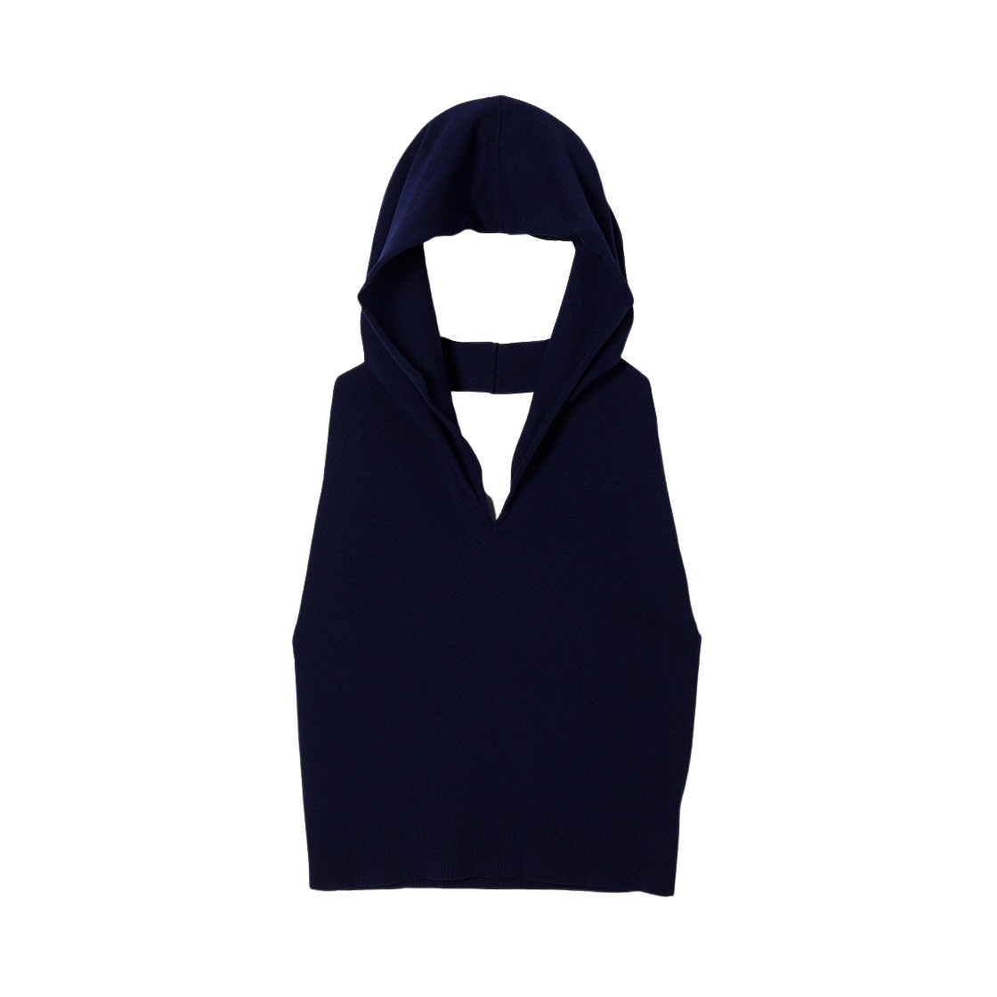 퍼버즈 우먼 크롭 후디 니트 탑 네이비(Perverze Women Cropped Hoodie Knit Top Navy)