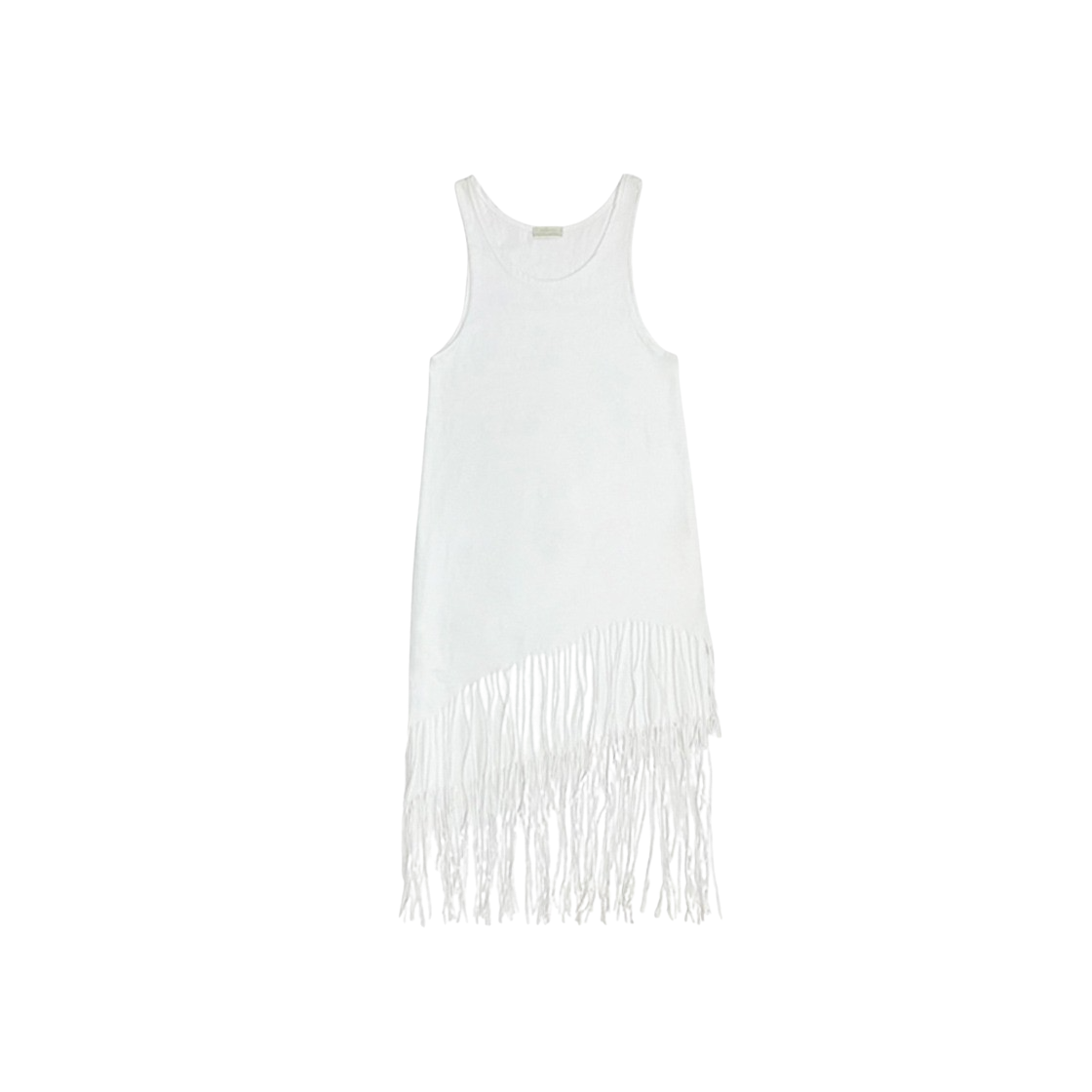 루바티 레이어드 프린지 져지 드레스 화이트(Rubati Layered Fringe Jersey Dress White)