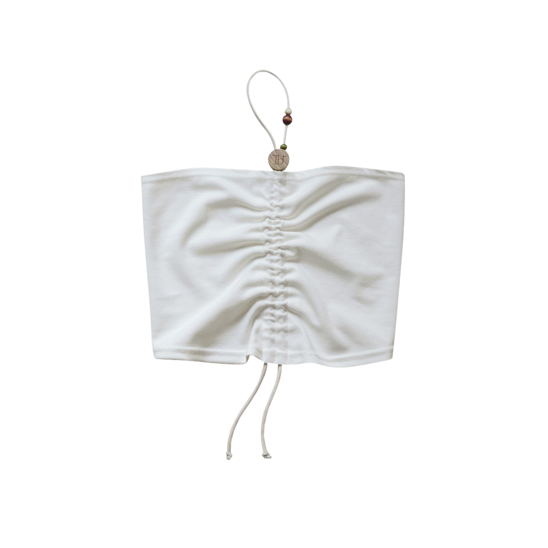 23SS3RDTOP01 Rubati Wooden Beads Tube Top Ivory