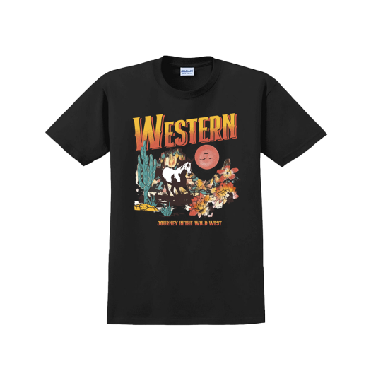 2000_Gildan X 아메리칸 컬렉션 웨스턴 티셔츠 블랙 Gildan X American Collection Western T-Shirt Black