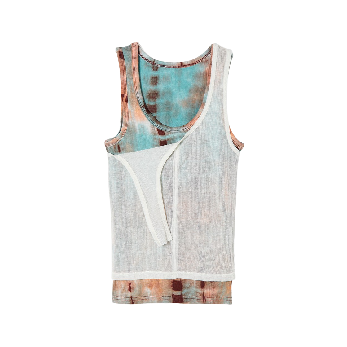 KM4BTSSPZ16WT Perverze Women Off Strap Layered Tank Top White