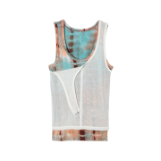 Perverze Women Off Strap Layered Tank Top White
