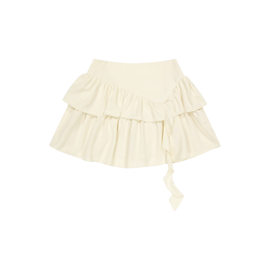 ★関税込★Margarin Fingers★CHECK UNBALANCE SKIRT★スカート 마가린핑거스 러플 언발란스 스커트 크림 | Margarin Fingers