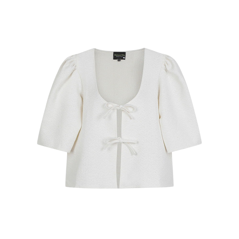 KW4BBL1MC07BG [KREAM 단독] Maison Cleo Women Agnes Ivory Tweed Blouse Beige