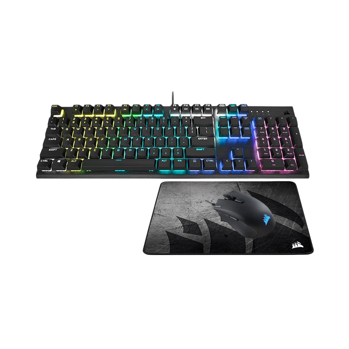 커세어 K60 RGB 프로 키보드+하푼 RGB 프로 마우스+MM300 중형 패드 3 in 1 게이밍 콤보(Corsair K60 RGB Pro Keyboard+Harpoon RGB Pro Mouse+MM300 Medium Pad 3 in 1 Gaming Combo)