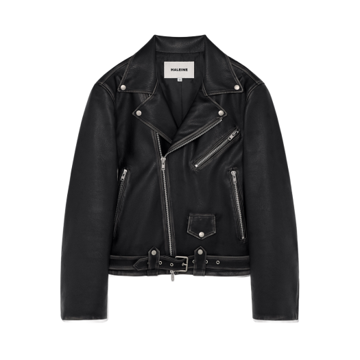 WJ107 Haleine Distressed Rider Faux Leather Jacket Black (WJ107)