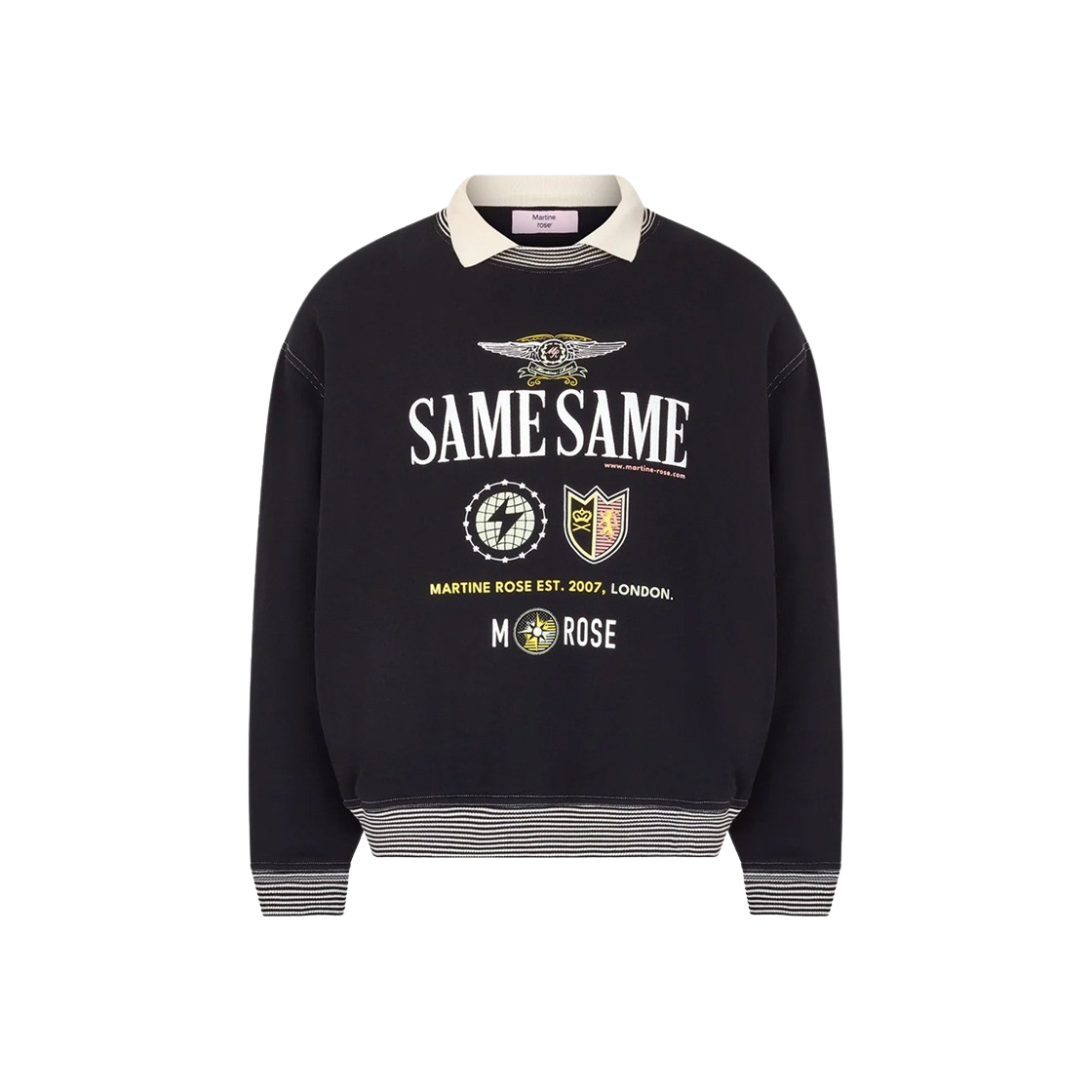 KM4DTSWMR15BK Martine Rose Polo Neck Crew Black Same Same - 24FW