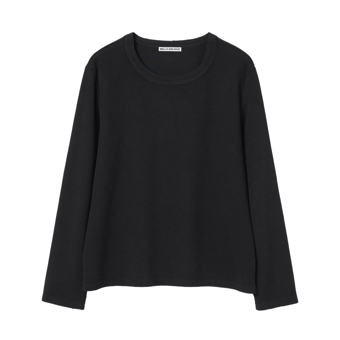 밀로 아카이브 크레이들 데미지 와플 롱 슬리브 워시드 블랙