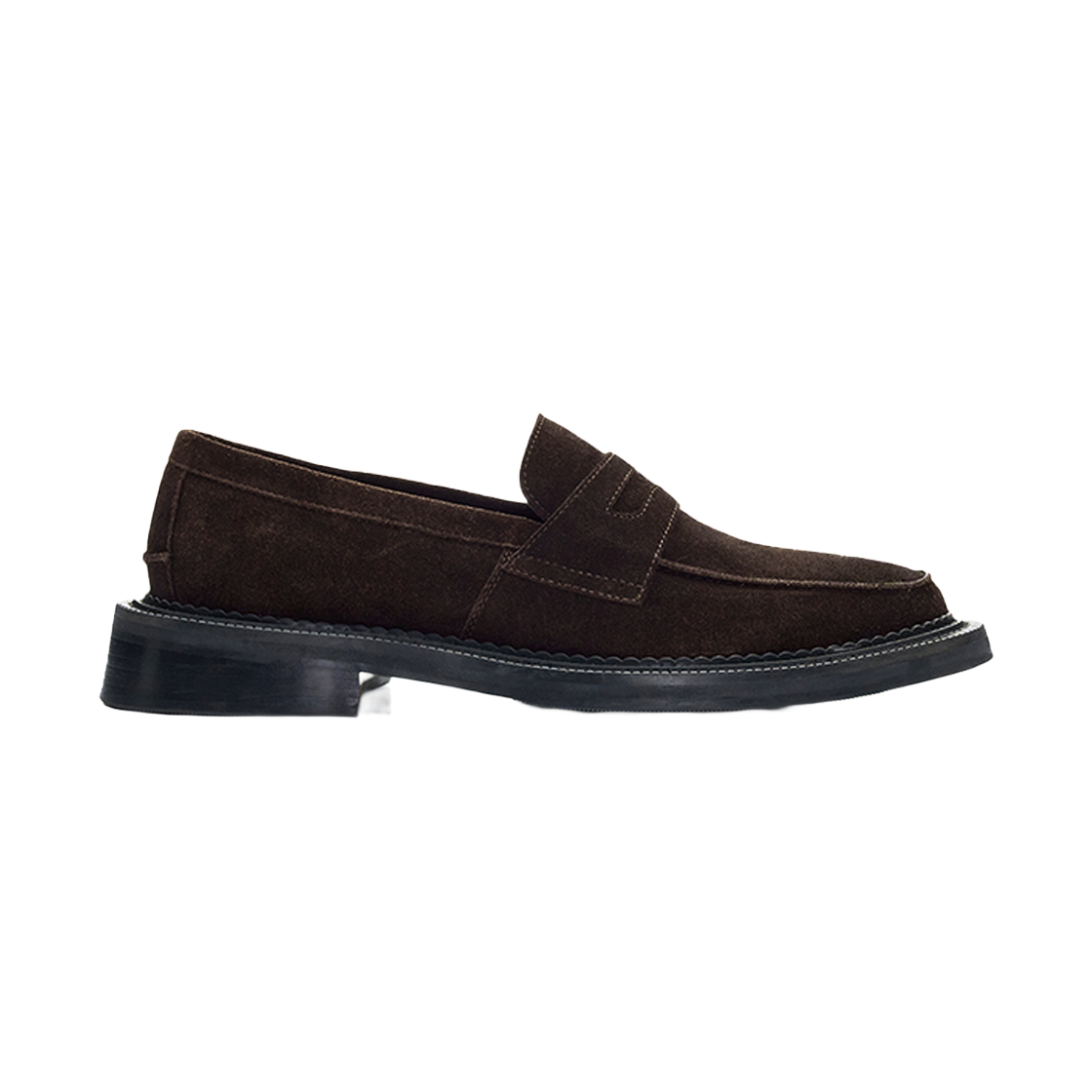 에스티유 오버솔 스웨이드 로퍼 브라운(STU Oversole Suede Loafer Brown)