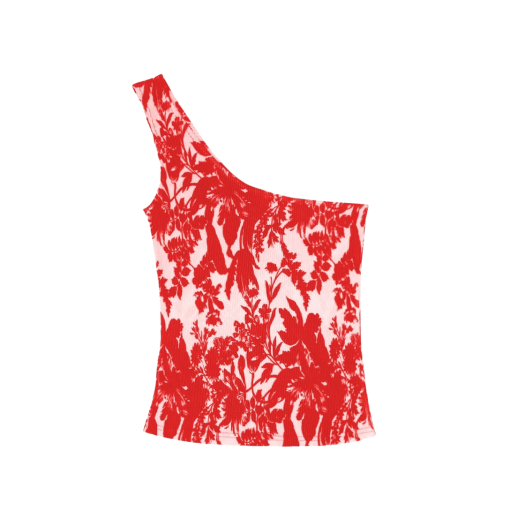 6367844 SIO Pleats Sleeveless Top Red