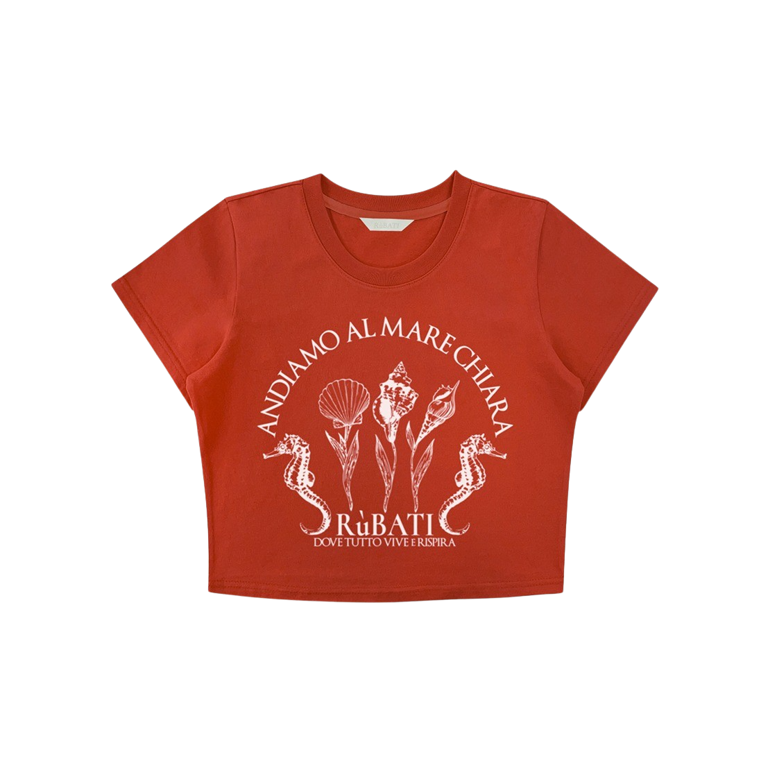 2024RETEE16 Rubati Shell Flower Crop Tshirt Vintage Red