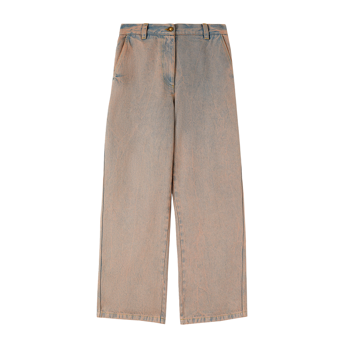 P5DWMA271 Palm Angels Overdye Logo Wide Dnm Pants Pink