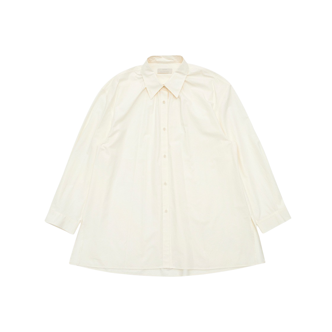 KW4DSHLAM09IV Amomento Women Neck Shirring Oversized Shirts Ecru - 24FW