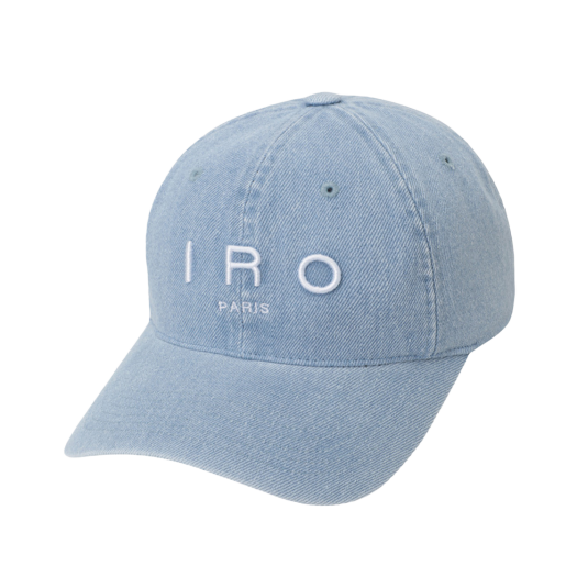 IXRAS25701BUL Iro Bred Lambskin Leather Logo Ball Cap Black