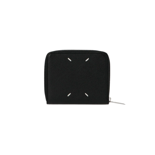 Maison Margiela Zip Around Grainy Leather Wallet Black