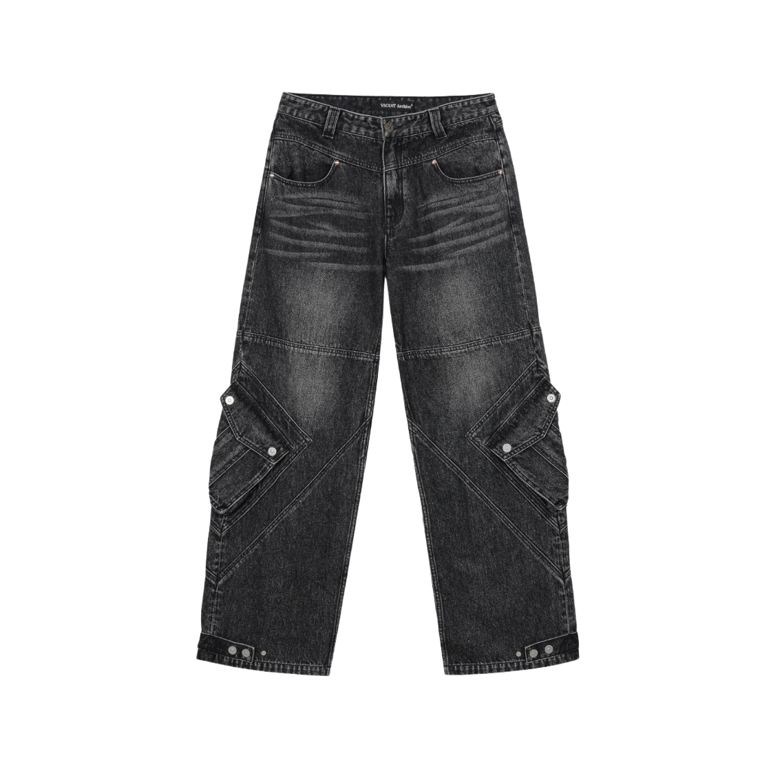 デニム・ジーパン VACANT Archive : 24FW / WOMEN SCOPPER X-POCKET CARGO DENIM 베이컨트 아카이브 스코퍼 엑스 포켓 카고 데님 블랙 | VACANT