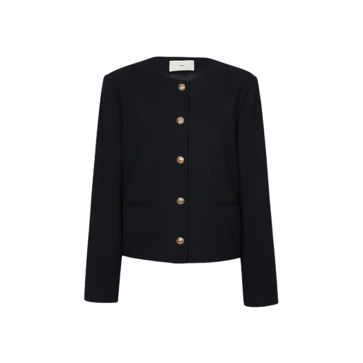 DQ2WJ004_DN Leha Women Caron Crepe Jacket Dark Navy