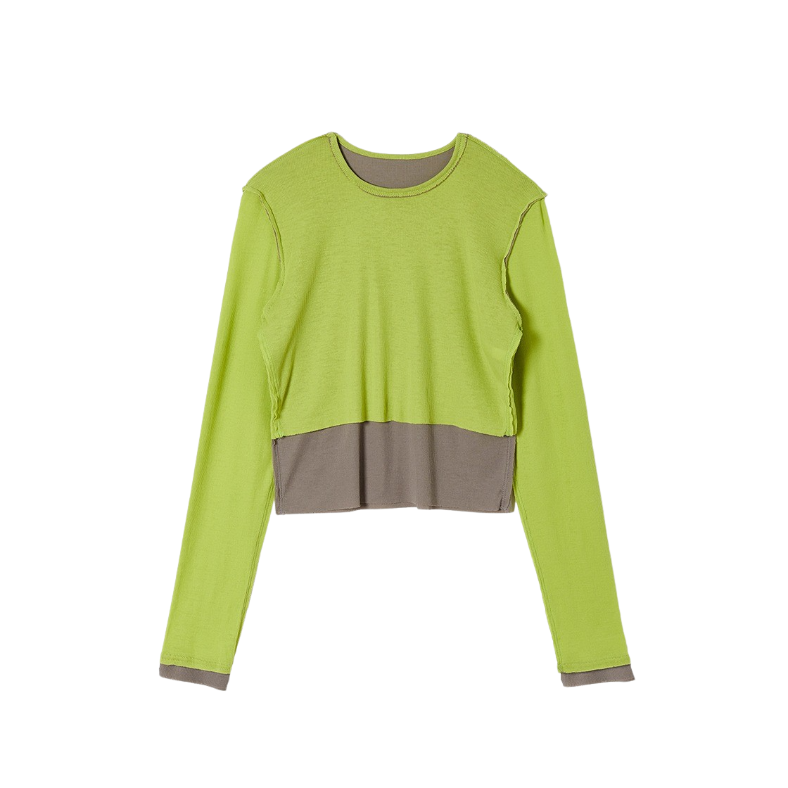 퍼버즈 우먼 더블 롱 티 그린(Perverze Women Double Long Tee Green)