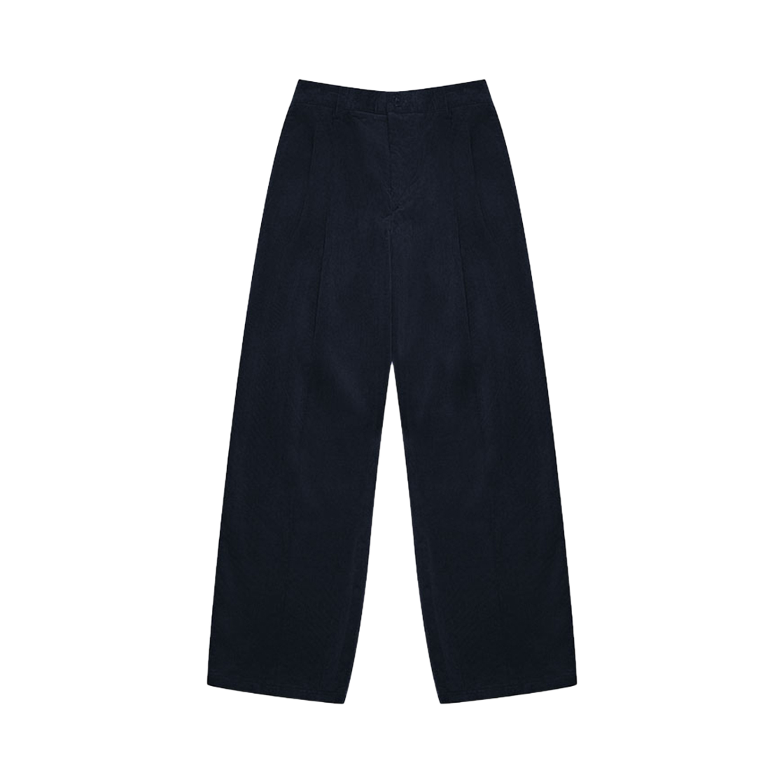 ARPT4301-Navy Arrayed Straight Wide Two Tuck Banding Corduroy Pants Navy