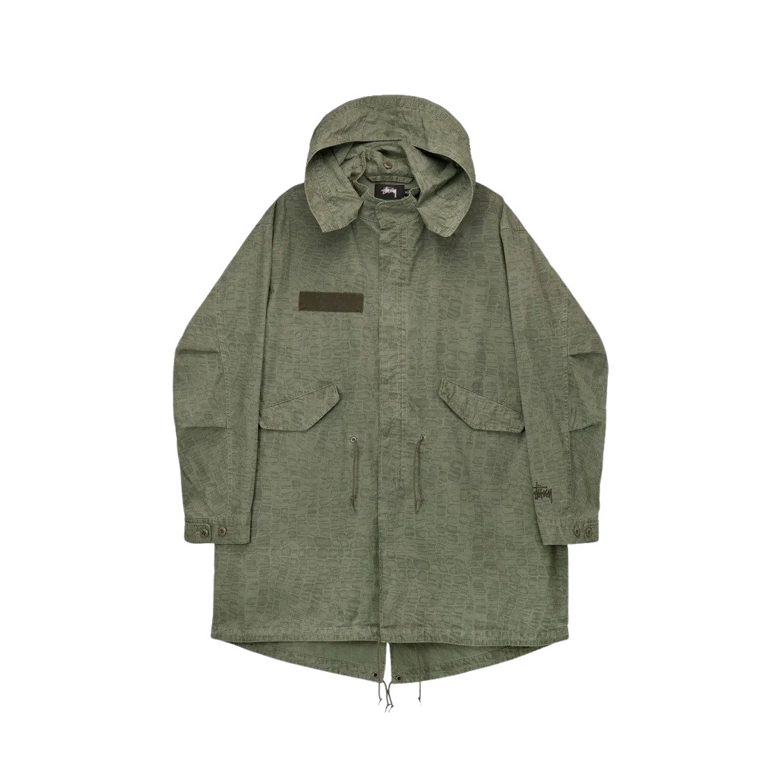 KM4AOTBST216OL Stussy Nyco Printed Fishtail Parka Olive